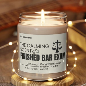 Bar exam candle gift, Bar exam gift, Law school gift, Law school graduation gift, Final exam gift, Congratulations gift, Law graduation gift