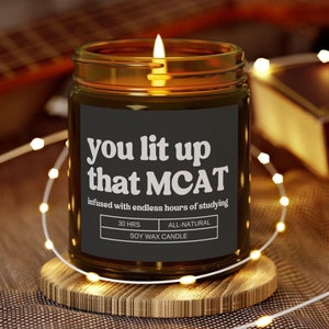 MCAT Candle Gift for Medical School Student Congratulations Medical School Acceptance Gift Future Doctor Funny Pre-Med MCAT Study Gift