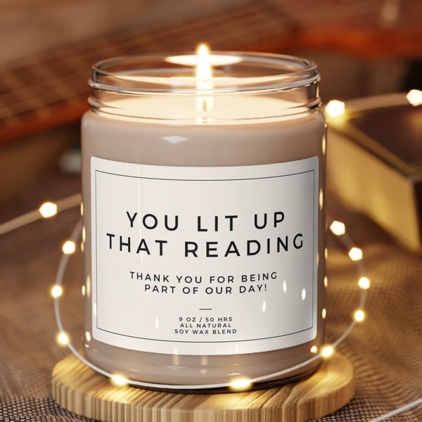 Wedding reader gift soy wax candle for reader at wedding ceremony thank you gift for reader friend funny wedding reader rehearsal dinner