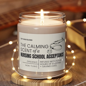 Nursing School Acceptance Candle Gift for Future Nurse RN APRN Nursing School Gift