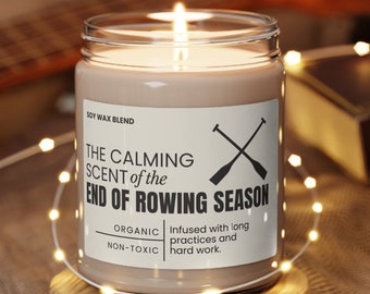 Presente de vela de soja para equipe de remo para equipe de treinador de remo, mãe, pai, final da temporada, presentes de agradecimento para treinador, colégio, faculdade, jovens, equipe de linha, presentes