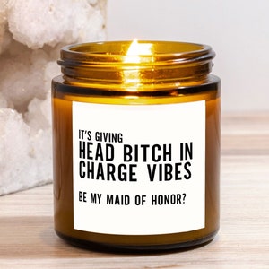 Funny maid of honor proposal candle gift from bride for proposal box funny will you be my MOH candle for sister best friend funny card