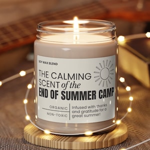 Summer camp counselor teacher thank you gift, End of summer camp candle gift, Camp nurse candle, Camp director employee gifts,Summer teacher