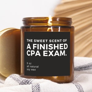 CPA examen kaars cadeau, Accountant cadeau, Grappig CPA cadeau, Nieuwe CPA cadeau, cpa Examen, Belastingseizoen overleven, Gefeliciteerd cadeau, Sojawaskaars