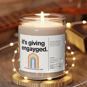 It&#39;s giving engayged candle for lesbian gay bisexual engagement gift LGBTQ couple just engaged candle for engagement party gift lgbtqia