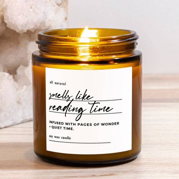 Smells Like Reading Time Soy Wax Candle Gift For Book Lover Avid Reader Gift Book Lover Gift Book Author Gift Book Club Bookish Friend Gift