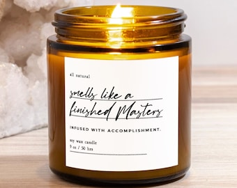 Masters degree graduation candle for her him, Graduation gifts for masters degree, Masters Degree Graduation Gift For Son Daughter Education
