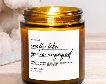 La vela de soja de compromiso huele como si estuvieras comprometido regalo para pareja recién comprometida caja de regalo de fiesta de compromiso para pareja compromiso minimalista