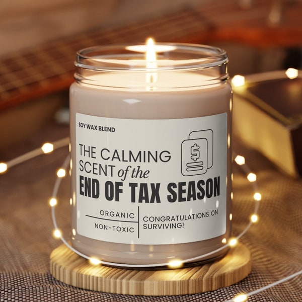 Accountant gift for end of tax season soy wax candle funny accounting cpa office decor coworker gifts for boss unique gifts under 20