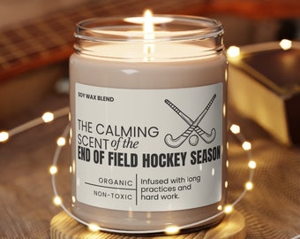Regalo de vela de hockey sobre césped para entrenador mamá papá jugador de hockey sobre césped divertidos regalos de apreciación del entrenador fin de temporada regalo de agradecimiento para el entrenador