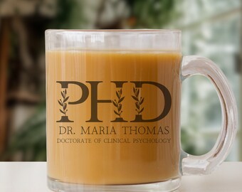 Custom PhD Flower Graduation Gift Personalized Phd Graduate Student Mug PhD Gift for Her Doctoral Student Dissertation Defense Day Gifts