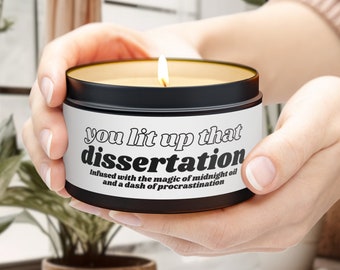 Ph.D. Graduation Candle Dissertation Defense Gift EdD Graduate Party Office Decor New Doctor Graduation Gift for Her Him Doctoral Student