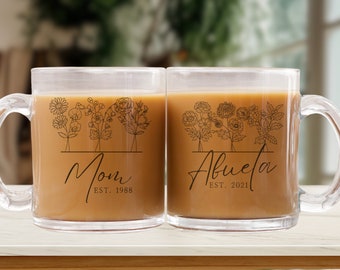 Custom Abuela Birth Flowers Mug First Mom Now Abuela Personalized Gift New Spanish Grandma Mother's Day Present from Grandchildren Daughter