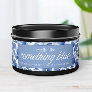 Something Blue Crew Proposal Candle Will You Be My Something Blue Crew Card Gift Box Honorary Bridesmaid Bridal Party Gifts Guests of Honor
