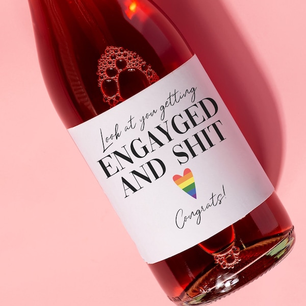 Gay engagement gift Look at you getting engaged and shit Lesbian gay bisexual wedding Lesbian bachelorette party engayged gift LGBTQ wedding