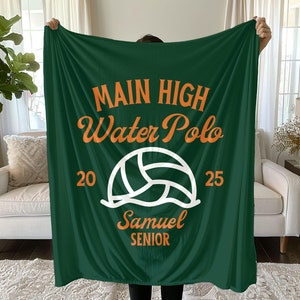 Personalized Water Polo Blanket Senior Night Gift for Water Polo Seniors Custom Blanket Graduation Gift Water Polo Coach Mom End of Season