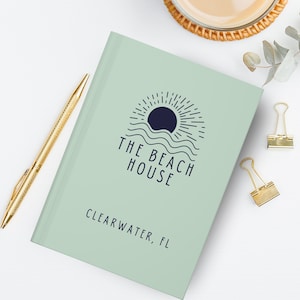 Custom beach vacation home guest book journal personalized beach airbnb welcome book guest book for Airbnb lake house family vacation home