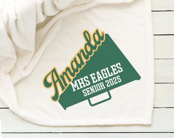 Personalized Cheerleader Blanket Senior Night Gift for Cheer Team Seniors Custom Blanket Graduation Gift Cheerleading Coach Mom End Season