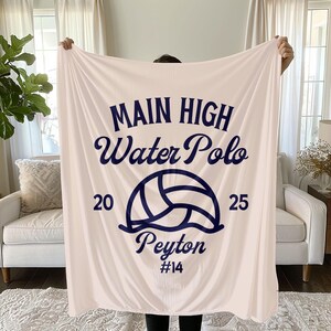 Personalized Water Polo Blanket Senior Night Gift for Water Polo Seniors Custom Blanket Graduation Gift Water Polo Coach Mom End of Season