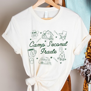 Camp Second Grade Teacher Shirt 2nd Grade Squad Matching Teacher Team Tees Camping Theme First Day of School Open House Back to School Shirt