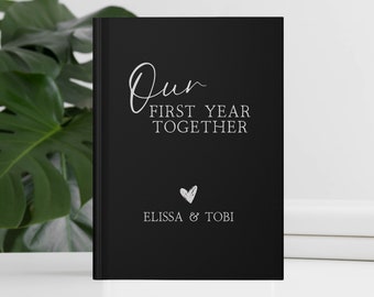 Nosso primeiro ano juntos livro de papel personalizado presente de aniversário para marido esposa primeiro aniversário scrapbook personalizado casal memória notebook