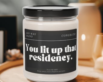 Residency graduation gift end of medical residency student candle gifts for a medical resident new doctor pharmacy residency gifts