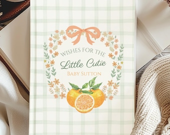 Citrus Baby Shower Guest Book Letters to Baby Little Cutie on the Way Theme Baby Shower Mom to Be Orange Baby Shower Decorations