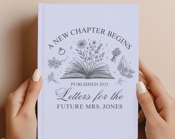 Custom Letters to the Bride Book Book Theme Bridal Shower Guest Book Personalized A New Chapter Begins Couples Shower Book Sign Wedding