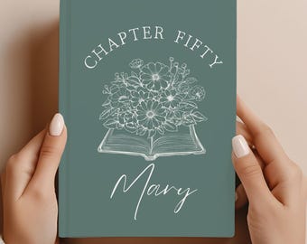 Chapter Fifty Custom Journal Fiftieth Birthday Gifts Personalized 50th Birthday Book Letters New Chapter Friend Birthday Gift Guest Book
