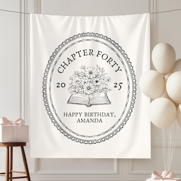 Banner para fiesta de cumpleaños número cuarenta, decoraciones para el 40 cumpleaños para hombres y mujeres, fondo de Hola cuarenta, letreros personalizados para el 40 cumpleaños.