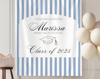 Custom Class Of 2025 Graduation Banner Backdrop Senior Graduate Photo Background Graduation Party Decorations Girl Boy High School Graduate