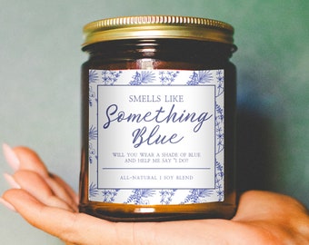 Something Blue Crew Proposal Candle Will You Be My Something Blue Crew Card Gift Box Honorary Bridesmaid Bridal Party Gifts Guests of Honor