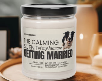 カスタム犬婚約キャンドル パーソナライズされた人間が結婚します 婚約したばかりのカップルへのギフト Dig 婚約パーティーギフト Engaged Era