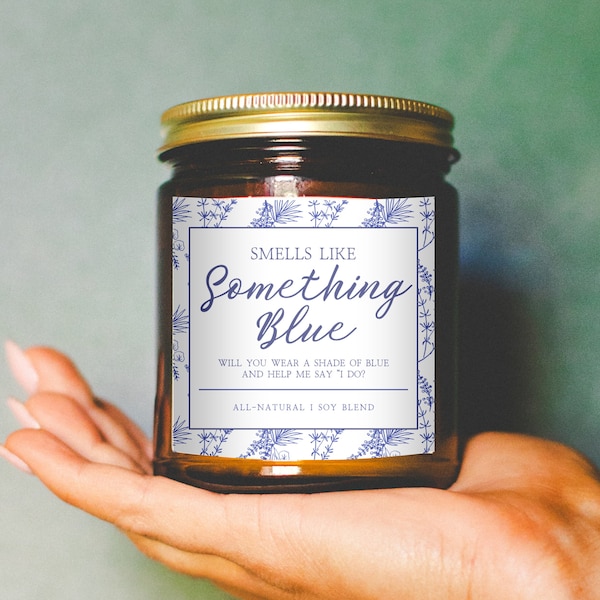 Something Blue Crew Proposal Candle Will You Be My Something Blue Crew Card Gift Box Honorary Bridesmaid Bridal Party Gifts Guests of Honor