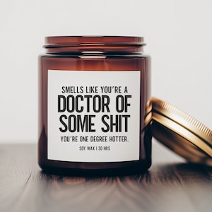 Grappig doctoraat afstuderen kaars cadeau voor Ph.D. Afgestudeerde student DNP PsyD EdD Candle Collega Afstudeerfeest Proefschrift Medische School