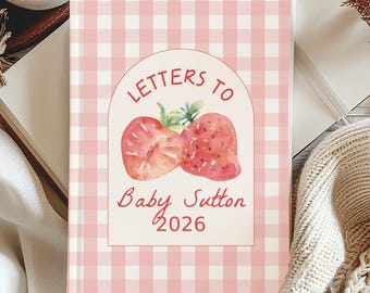 Erdbeer Baby Shower Gästebuch Briefe an Baby Mama to Be Personalisiertes Journal Geburtstagsbuchstaben Junge Mädchen Beere Süßes Baby Thema Baby Showe