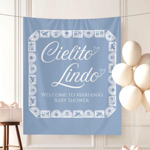 Bannière Cielito Lindo Baby Shower Couples mexicains Baby shower Papel Picado Toile de fond de fête Talavera Baby Saupoudrer Fond photo Sig de bienvenue