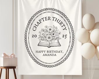 Chapter Thirty Birthday Party Banner 30th Birthday Decorations for Men Women Hello Thirty Birthday Backdrop Custom Thirtieth Birthday Signs