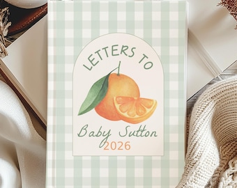 Orange Baby Shower Guest Book Letters to Baby Little Cutie On Way Theme Baby Shower Mom to Be Personalized Journal Birthday Letters Boy Girl
