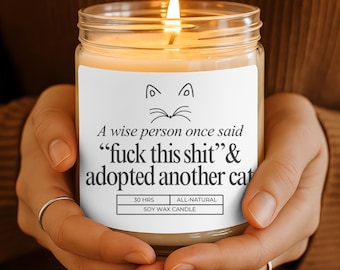 Funny Cat Lover Candle Cat Adoption Gifts Crazy Cat Lady Funny Gifts New Kitten Owner Candle