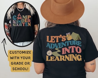 Personalized Camping Theme Teacher Shirt Kindergarten Squad Matching Teacher Team Tees Mountain Camp ClassFirst Day of School Back to School