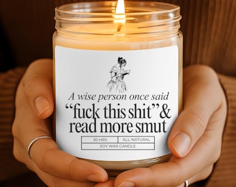 Smut Lover Gift Funny Romance Book Candle Reading Fan Library Bookworm Booktok Spicy Adult Romance Bookish Gifts Fantasy Novel