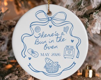 Babymitteilung Weihnachten Ornament personalisierte Brötchen im Ofen Schwangerschaft offenbaren Erwarte Mama Papa Geschenke