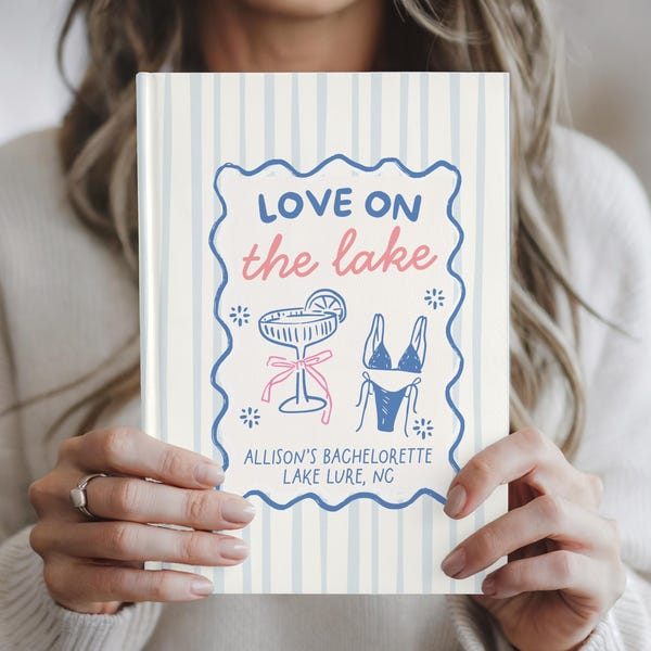 Libro de despedida de soltera Love on the Lake, Cartas a la novia, Vibraciones en el lago, Regalos para despedidas de soltera en el lago, Decoración para despedidas de soltera en el lago
