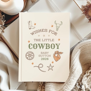 Cowboy Baby Shower Guest Book Letters to Baby Wild West Theme Sweet One Baby Shower Mom to Be Personalized Journal Birthday Letters image 1
