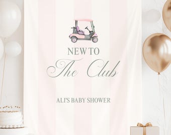 Pink Golf Baby Shower Party Backdrop Little Putter Is On The Way Theme Baby Sprinkle Photo Background Golfing Sports Theme Baby Shower
