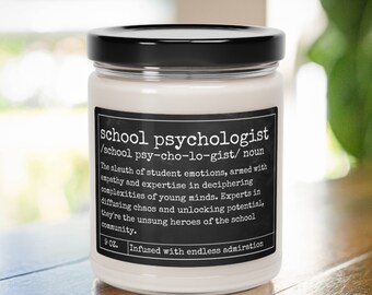 School Psychologist Definition Candle Thank You Gifts for School Psych Appreciation Week Psychologist Candle End of School Year Thank You