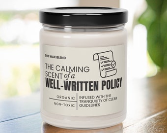 Funny Policy Candle HR Coworker Gifts Project Manager Candle Human Resources Gift Exchange Legal Counsel Funny Office Humor Gift for Boss