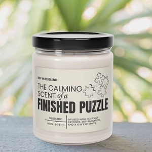 Puzzle Candle Gift for Puzzle Lover Funny Gifts for Puzzle Collector Finished Jigsaw Puzzle Present Birthday Christmas Speed Puzzler Mom Dad