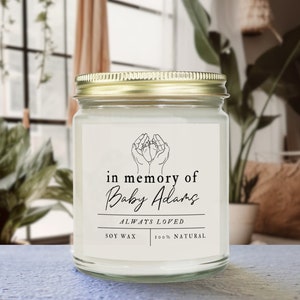 Gepersonaliseerde kaars verlies kaars miskraam cadeau dood geboren cadeau herdenking voor verloren baby Memorial aandenken engel babycadeau voor moeder vader